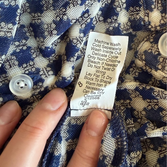 Cabi Sheer Long Sleeve Button Down Top - Picture 8 of 8